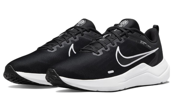 Nike Downshifter 12 Slip-on Устойчивый к истиранию Дышащий Низкий Топ Повседневные Беговые кроссовки Мужские Черные