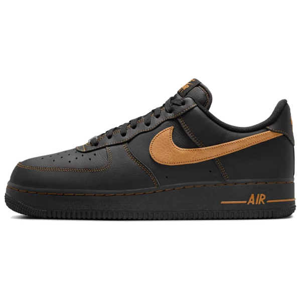 Nike Air Force 1 Кожа Противоскользящие Устойчивые к истиранию Низкие Кроссовки для скейтбординга Мужские Черные