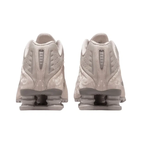 Nike Shox R4 Кожа Дышащий Поддержка Низкий Верх Повседневные Беговые Кроссовки Женские Серые