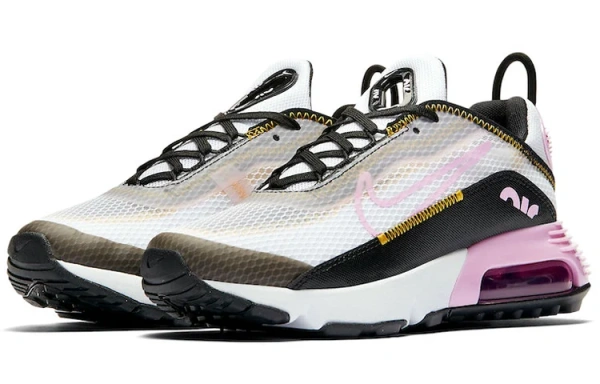 Nike Air MAX 2090 Амортизация Низкие Кроссовки для Беговых Занятий Детские Черные Белые Розовые