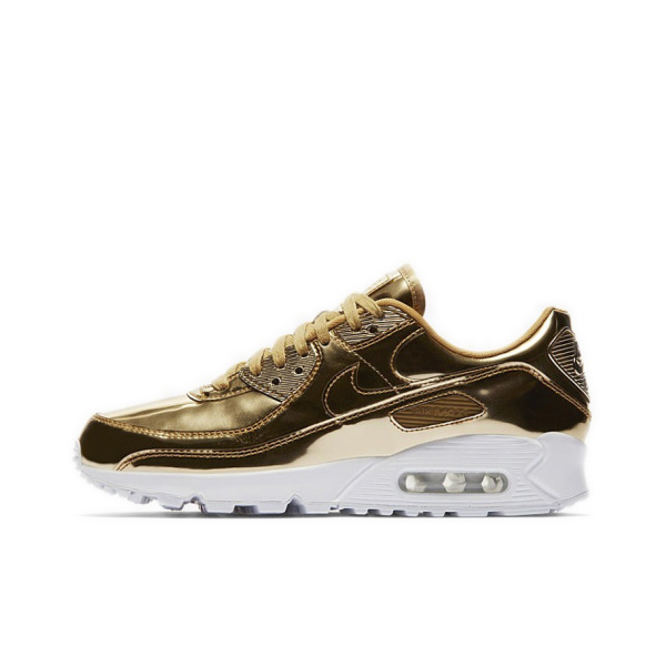 Nike Air Max 90 Low Топ Повседневные Беговые Кроссовки Женские Жидкое Золото