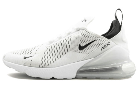 Nike Air Max 270 Ткань Низкие Кроссовки для Бега с Воздушной Подушкой Унисекс Белый Черный