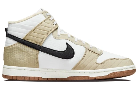 Nike Dunk High Топ Скейтборд Кроссовки Мужские Светло-Коричневый Белый Переработанный Материал