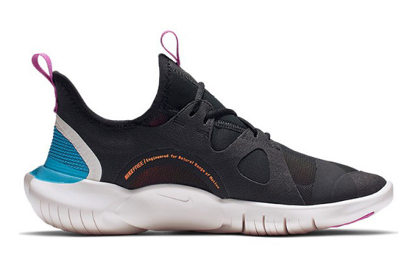 Nike Free Rn 5,0 Устойчивые к истиранию Низкие Детские Беговые Кроссовки Черно-Белые