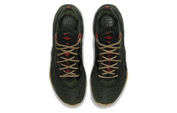 Nike Air Zoom g.T. RUN EP Удобный Круглый Палец MID Топ Баскетбольные кроссовки Мужские Армейский зеленый
