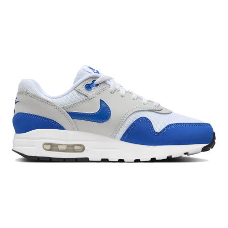 Nike Air Max 1 Комфортные Устойчивые к Износу Низкие Кроссовки для Беговых Занятий Детские Белые и Синие