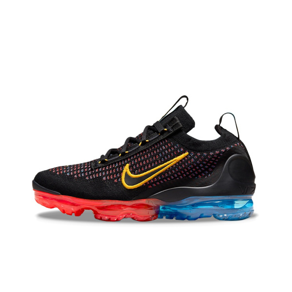 Nike VaporMax Flyknit Ткань Низкие Повседневные Беговые Кроссовки Женские Черные Желтые