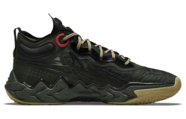 Nike Air Zoom g.T. RUN EP Удобный Круглый Палец MID Топ Баскетбольные кроссовки Мужские Армейский зеленый