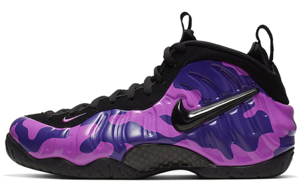 Nike Foamposite Pro Фиолетовый CAMO MID Топ Винтажные баскетбольные кроссовки Унисекс Камуфляжный фиолетовый