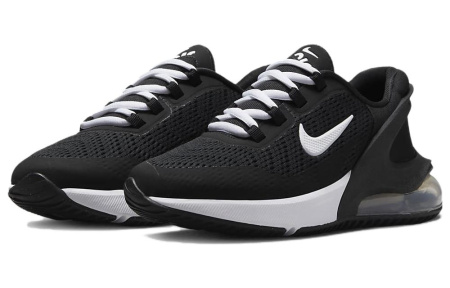 Nike Air Max 270 Амортизация Устойчивость к истиранию Дышащие Низкие Кеды для Детей Лайфстайл Черный Белый