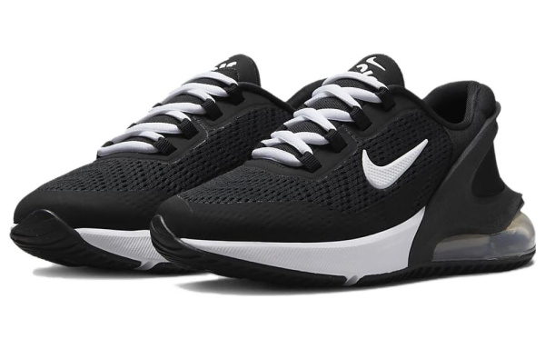 Nike Air Max 270 Амортизация Устойчивость к истиранию Дышащие Низкие Кеды для Детей Лайфстайл Черный Белый