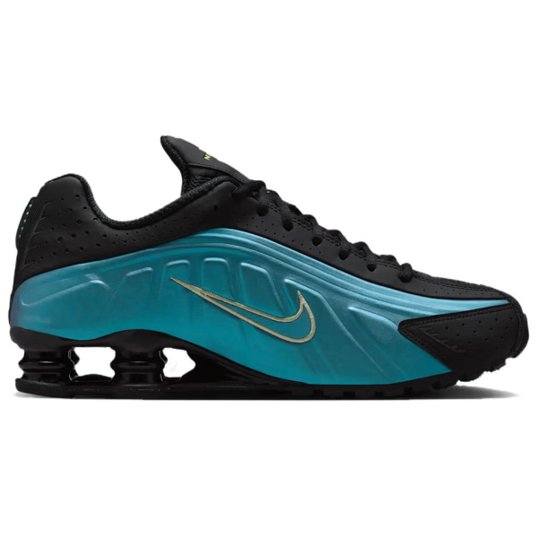Nike Shox R4 Беговые кроссовки Мужские Черные Зеленые