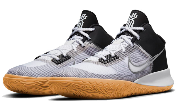 Nike Flytrap 4 MID Топ Баскетбольные Кроссовки для Игры Мужские Черные Белые Серые Азиатская Версия