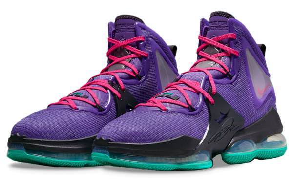 Nike Lebron 19 EP 'Фиолетовый Бирюзовый' Высокие Баскетбольные Кроссовки Мужские Фиолетовые Азиатская Версия