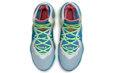 Nike Lebron 19 High Топ Баскетбольные кроссовки для игры Унисекс Серый Синий Азиатская версия