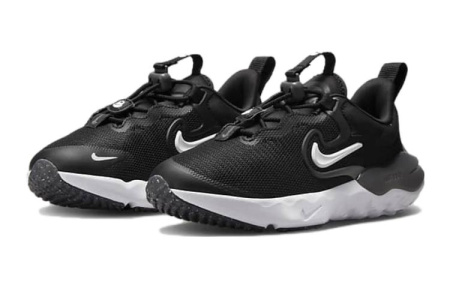 Nike Run Flow BP противоскользящие амортизирующие низкие беговые кроссовки черного цвета для детей 3-7 лет