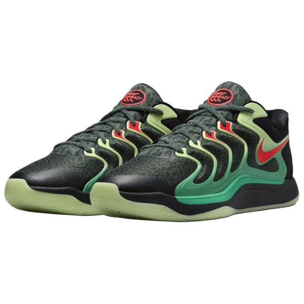 Nike KD 17 Противоскользящие устойчивые к истиранию низкие баскетбольные кроссовки для мужчин темно-зеленые