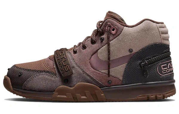 Travis Scott X CACT.US CORP X Nike Air Trainer 1 Пшеница MID Кроссовки для тренировок Унисекс Коричневый