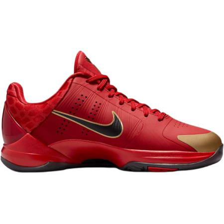 Nike Zoom Kobe 5 Противоскользящие Устойчивые к истиранию Низкие Детские Баскетбольные Кроссовки Красный Черный Унисекс