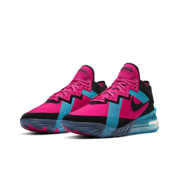 Nike Lebron 18 Low 'Fireberry' Южный пляж Низкие Баскетбольные Кроссовки для Игры Унисекс Черный Синий Розовый