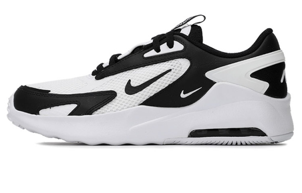 Nike Air Max Bolt Удобные Низкие Кроссовки для Беговых Занятий Детские Черно-Белые