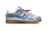 Off Белый X Nike Rubber Dunk 'Университетский синий' Комфортные Низкие Кеды для Детей для Скейтбординга Каролина Блю