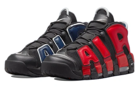 Nike Air More Uptempo Split MID Топ Винтажные Баскетбольные Кроссовки Мужские Черный Красный Синий