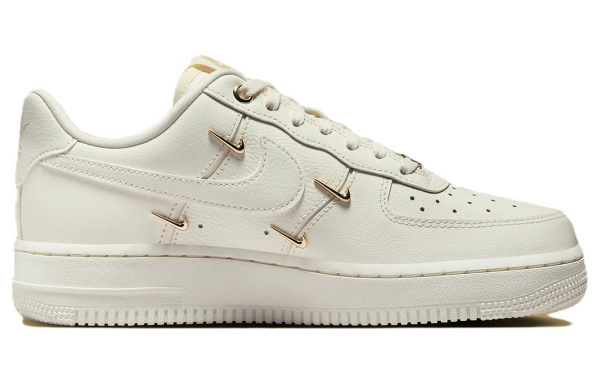 Nike Air Force 1 Мини Золотой Спилок Коровья Кожа Устойчивая к Износу Низкие Кроссовки для Скейтбординга Женские