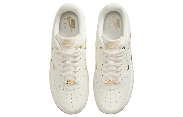 Nike Air Force 1 Мини Золотой Спилок Коровья Кожа Устойчивая к Износу Низкие Кроссовки для Скейтбординга Женские