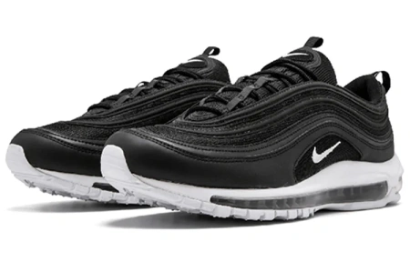 Nike Air Max 97 Амортизация Низкие Повседневные Беговые Кроссовки Унисекс Черный Белый
