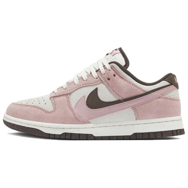Nike Dunk Low Double Swoosh Кожа Амортизация Низкие Кроссовки для скейтбординга Женские Розовые