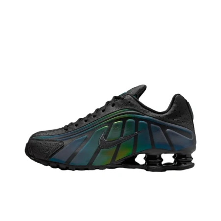 Nike Shox R4 Дышащие Беговые Кроссовки Мужские Черные Зеленые