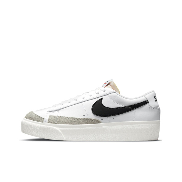 Nike Blazer Платформа Низкие Кроссовки для скейтбординга Женские Черно-белые