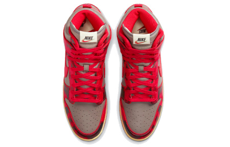Nike Dunk High Топ Скейтборд Кроссовки Унисекс Серый Красный