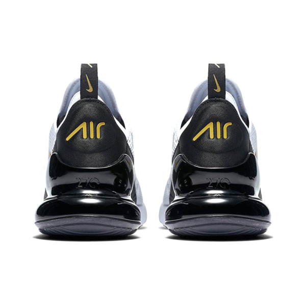 Nike Air Max 270 Ткань Амортизация Баланс Низкий Верх Беговые кроссовки Мужские Черный Белый Золото
