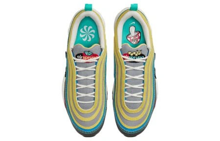 Nike Air Max 97 Износостойкие Дышащие Низкие Повседневные Беговые Кроссовки Мужские Серый Желтый