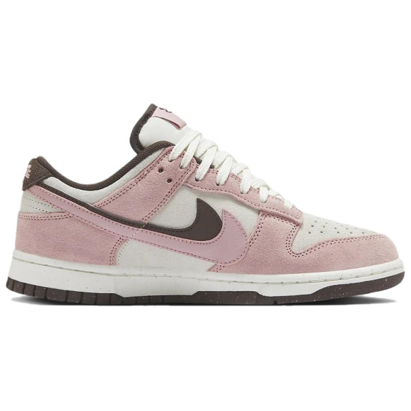 Nike Dunk Low Double Swoosh Кожа Амортизация Низкие Кроссовки для скейтбординга Женские Розовые
