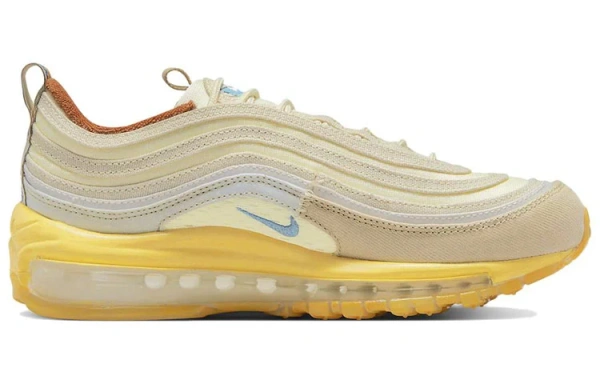 Nike Air Max 97 Текстиль Кожа Дышащий Низкий Топ Повседневные Кроссовки для Бега Женские Кокосовое Молоко