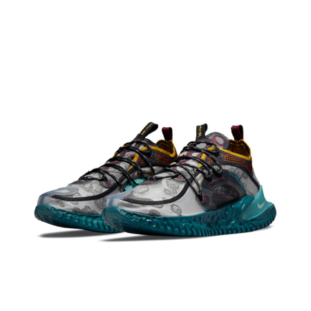 Nike ISPA Черная Ткань Спортивная Дышащая Низкий Верх Повседневная Обувь Унисекс Серый Синий