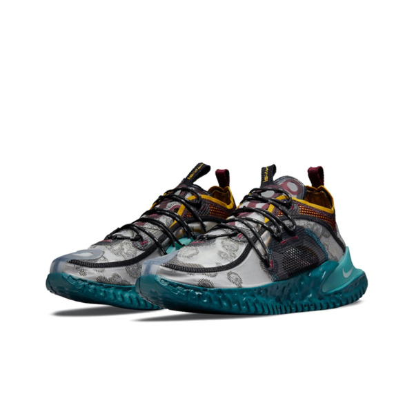 Nike ISPA Черная Ткань Спортивная Дышащая Низкий Верх Повседневная Обувь Унисекс Серый Синий