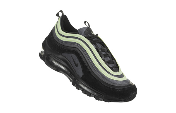Nike Air Max 97 Текстиль Синтетическая кожа Низкие кроссовки для бега на длинные дистанции GS Черный Зеленый