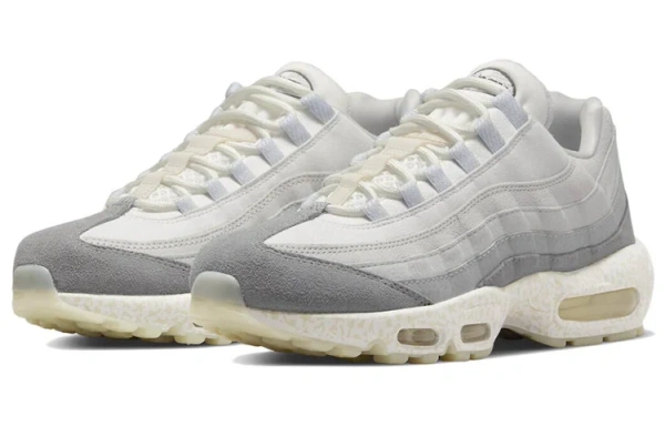 Nike Air Max 95 Винтаж Низкие Беговые Кроссовки Унисекс Белые Серые