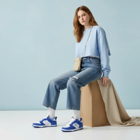 Nike Dunk Disrupt 2 Перерабатываемый материал Низкие кеды для скейтбординга Женские Белый Синий