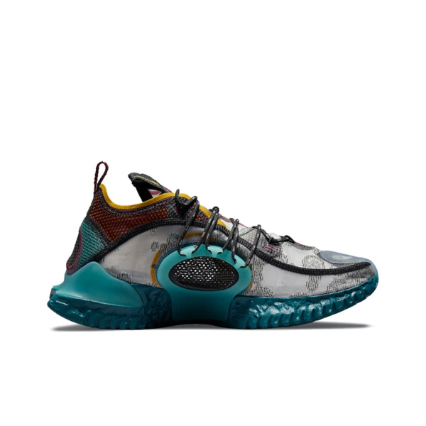 Nike ISPA Черная Ткань Спортивная Дышащая Низкий Верх Повседневная Обувь Унисекс Серый Синий