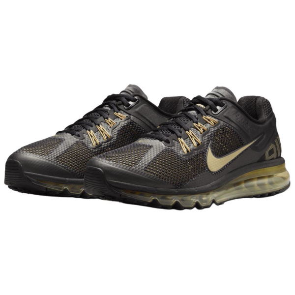 Nike Air Max 2013 Дышащая Поддержка Низкий Верх Повседневные Беговые Кроссовки Унисекс Черные