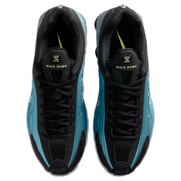 Nike Shox R4 Беговые кроссовки Мужские Черные Зеленые