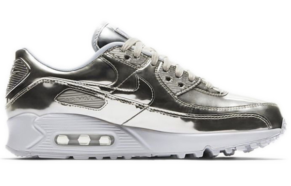 Nike Air Max 90 Low Топ Повседневные беговые кроссовки Женские Серебряные