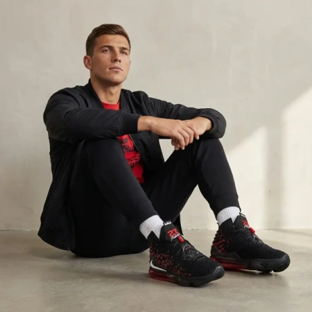 Nike Lebron 17 Джеймс 17 MID Топ Air Max Air Zoom Баскетбольные кроссовки для игры Унисекс Черный Красный