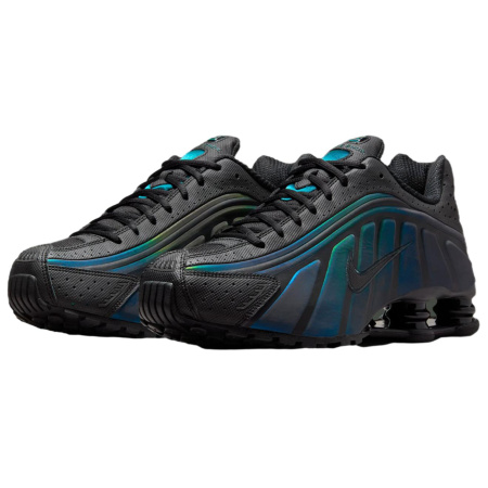 Nike Shox R4 Дышащие Беговые Кроссовки Мужские Черные Зеленые