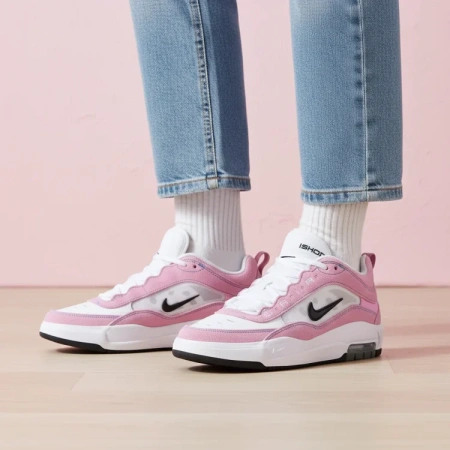 Nike SB Ishod Замша Устойчивая к истиранию Дышащая Низкие Кроссовки для скейтбординга Унисекс Розовые